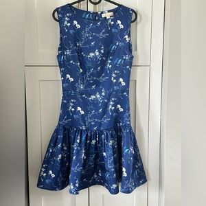 Slim-fit dress from Erin , size 0 , beautiful blue color . Like new .
